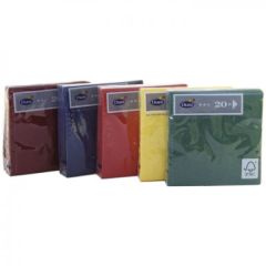 Duni 3-Ply 24cm Napkins - Assorted Color - 20 Sheets x (Pack of 6)