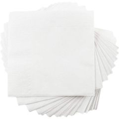 Luxenap Micropoint Disposable 2-Ply 20.32cm Cocktail Napkins - White - 100 Sheets