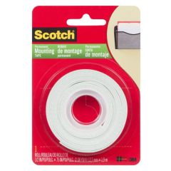 3M Scotch 110 Mounting Tape - 1/2" x 75" - White