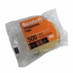 3M 500 Scotch Transparent Tape - 18mm x 33m - 1 Roll