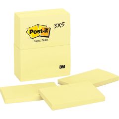 3M 655 Yellow Post-It Notes - 3" x 5"- 100 Sheets x 12 Pads / Pack