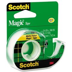3M 105 Magic Tape with Plastic Dispenser - 3/4" x 300", Clear (Pack of 10)