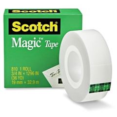 3M 810 Scotch Magic Tape - 3/4" x 36 Yards (Pack of 12)