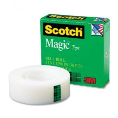 3M 810 Scotch Magic Tape - 1" x 36 Yards (Pack of 12)