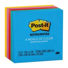 3M 654-5UC Ultra Colors Post-it Notes - 3" x 3" - 100 Sheets x 5 Pads