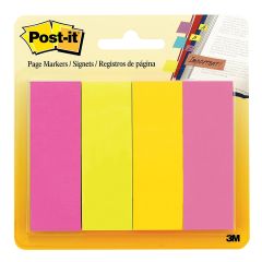 3M 671-4AU Post-it Ultra Colours Page Marker - 1" x 3" - 4 Pads x Pack of 10