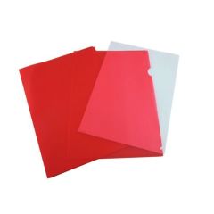 FIS FSCIFSRE Transparent L-Shape Folder - Red (Pack of 100)