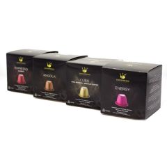 Swiss Presso Coffee Capsules Combo Pack (1 Box Expresso + 1 Box Energy + 1 Box Angola + 1 Box Cuba)