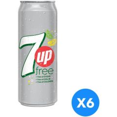 7UP Free Low Calorie Drink - 355ml Can x (Pack of 6)