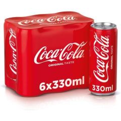 Coca Cola Regular - 330ml Can x (Pack of 6)