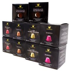 Swiss Presso Coffee Capsules Combo Pack (2 Expresso + 2 Energy + 2 Angola + 2 Cuba + 2 Chocolate)