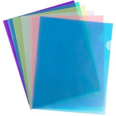 FIS FSCIFSBL Transparent L-Shape Folder - A4 - Blue (Pack of 100)
