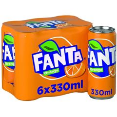 Fanta Orange - 330ml Can x (Pack of 6)