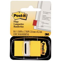 3M 680-5 Yellow Post-it Flags - 1" x 1.7" - 50 Flags/Pad x Pack of 10
