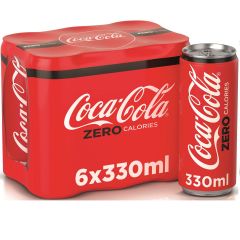 Coca Cola Zero - 330ml Can x (Pack of 6)