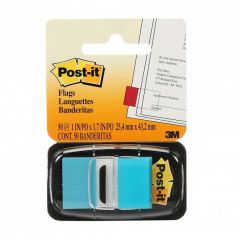 3M 680-23 Bright Blue Post-it Flags - 1" x 1.7" - 50 Flags/Pad x Pack of 10