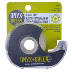 Onyx + Green 4600 Recycled Plastic Clear Tape with Dispenser - 1.9cm x 33m (Pack of 12)