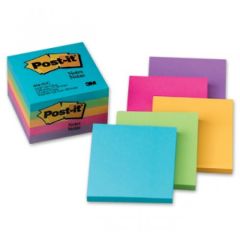 3M 654-5PK Neon Color Post-it Notes - 3" x 3" - 100 Sheets x 5 Pads / Pack