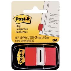 3M 680-1 Red Post-it Flags - 1" x 1.7" - 50 Flags