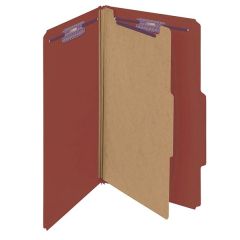 Smead 18775 Pressboard Classification Folder with SafeSHIELD Fasteners - Legal Size -Red