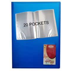 Partner PT-020TL Clear Book with 20 Pockets - A4 - Blue