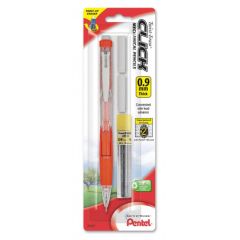 Pentel PD279 Twist Erase Click Mechanical Pencil - 0.9mm - Orange Barrel (Pack of 12)