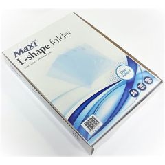 Maxi MX-LF100 L-Shape Folder - 180 Microns - A4 - Clear (Pack of 100)