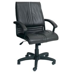 MAZ MF 3002 Medium Back Revolving Chair - Black In Fabric