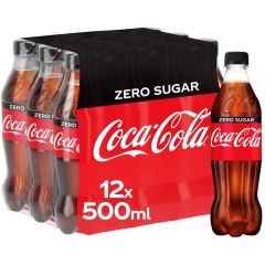 Coca Cola Zero Coke - 500ml Pet Bottle x (Pack of 12)