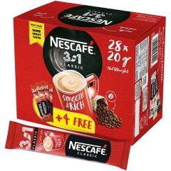 Nescafe 3 in 1 Classic Coffee Mix - 20 Grams x 28 Sticks/Pack x (Box of 12)