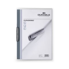 Durable 229037 Duraswing Clip Folder - 30 Sheets - A4 - Graphite (Pack of 25)