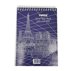 FIS FSNB105148SB Single Ruled Spiral Notebook "Tower" - 105 x 148mm - 60 Sheets (Pack of 10)