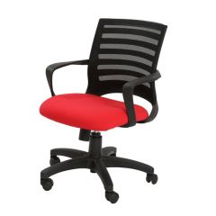 MAZ MF 05033 Medium Back Chair - Red In Leather
