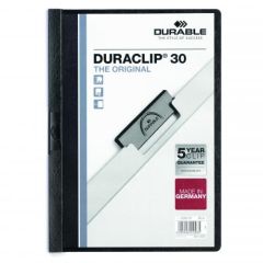Durable 2200-01 Duraclip 30 File - 30 Sheets - A4 - Black (Box of 25)