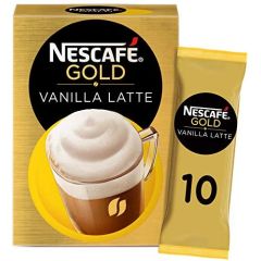Nescafe Gold Vanilla Latte Coffee Mix - 18.5 Grams x 10 Sachets